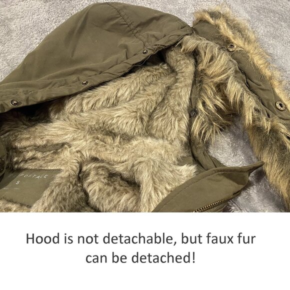 Aeropostale Olive Green Hooded Parka- Size Small - Picture 7 of 12